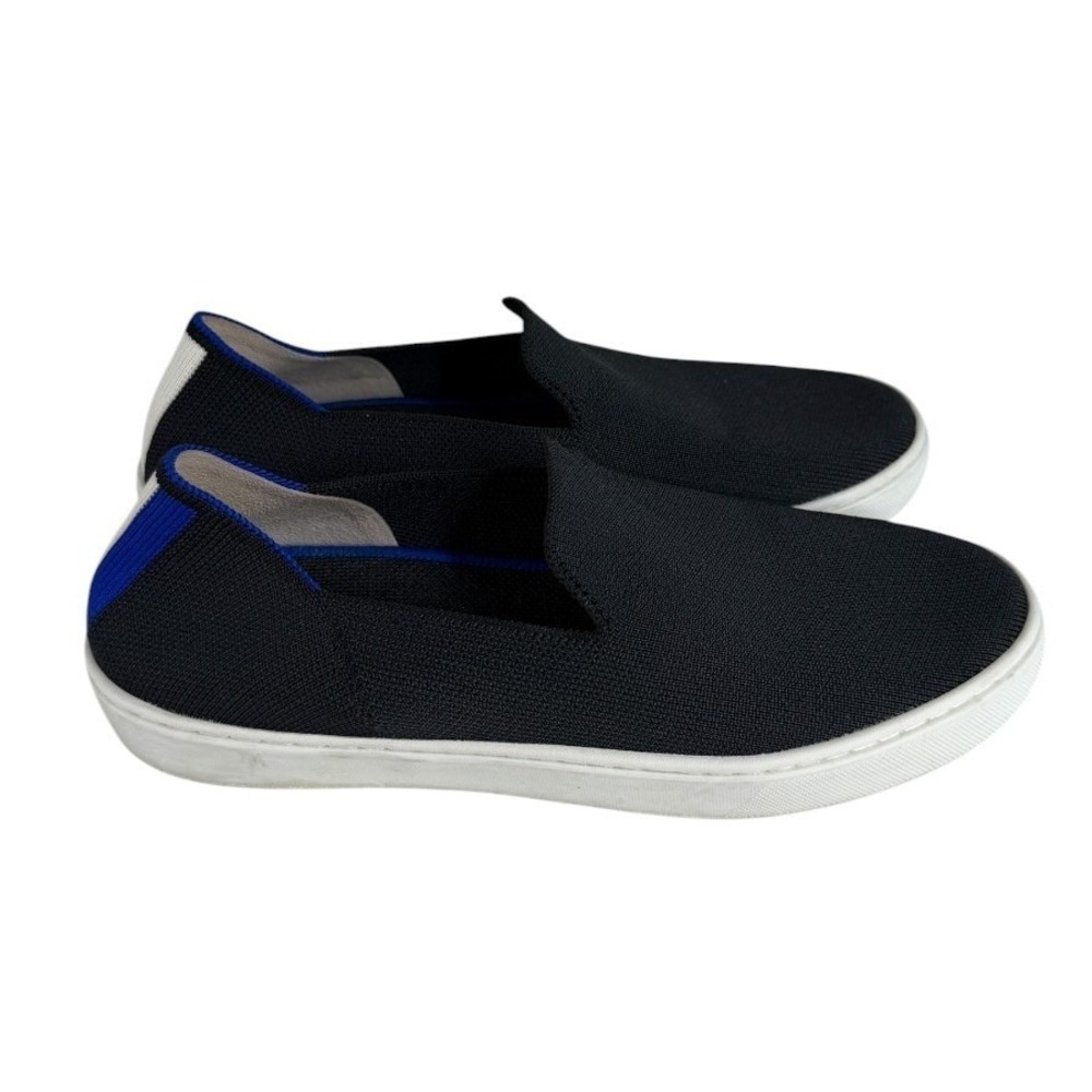 Rothy's The Sneaker Women's Casual Fabric Slip-On Shoes Black White Size 8 US